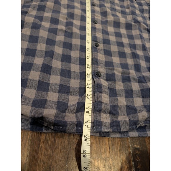 North Face Blue Plaid Flannel Button Down Shirt Mens Medium Outdoor Hiking - Picture 6 of 6
